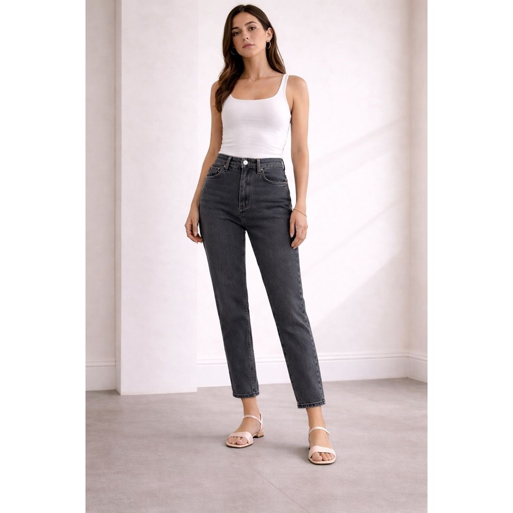 AGOLDE Nico Jeans 31 Charcoal Button Fly Gray Organic Cotton A093B-1286